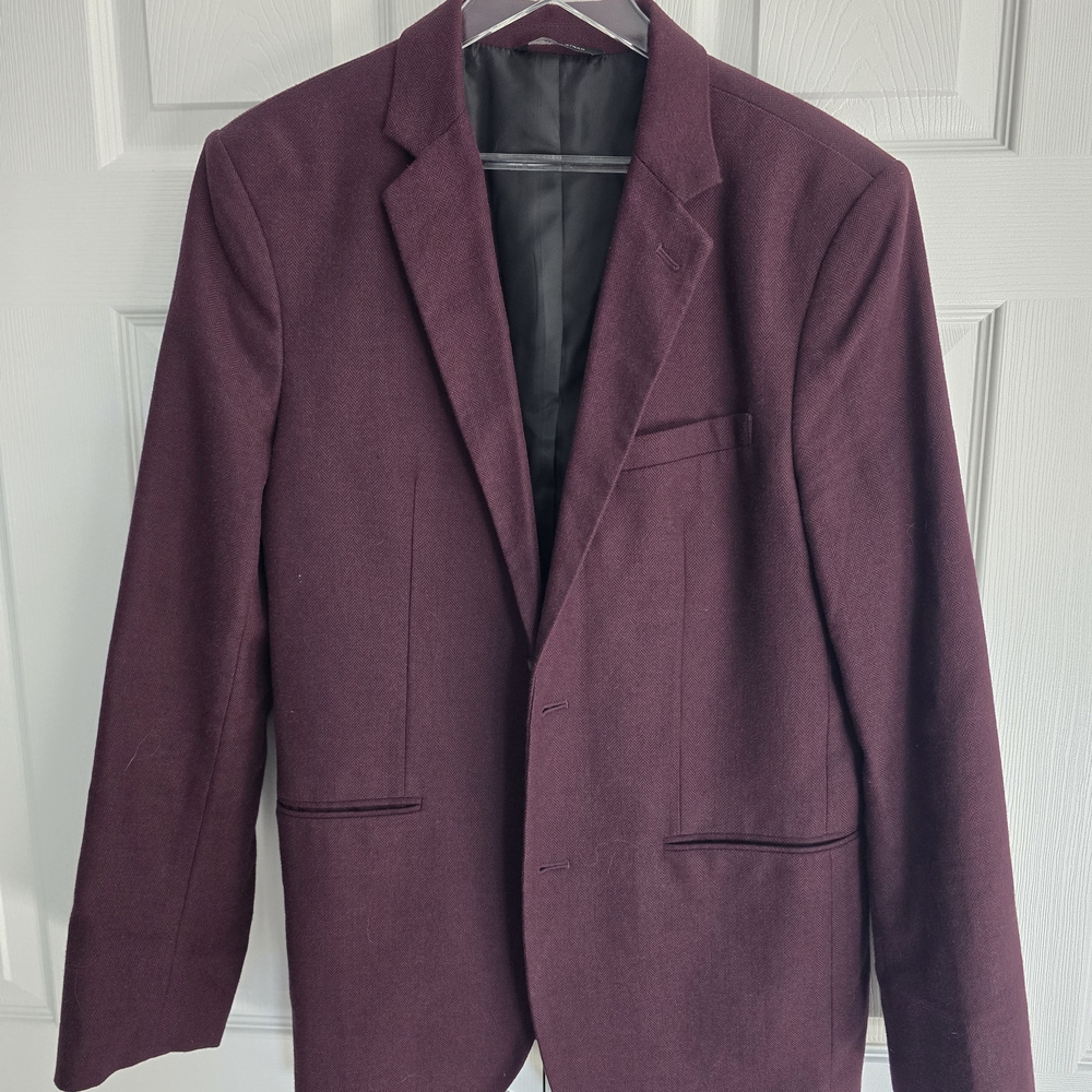 Banana Republic Men's Herringbone burgundy jacket 42L
